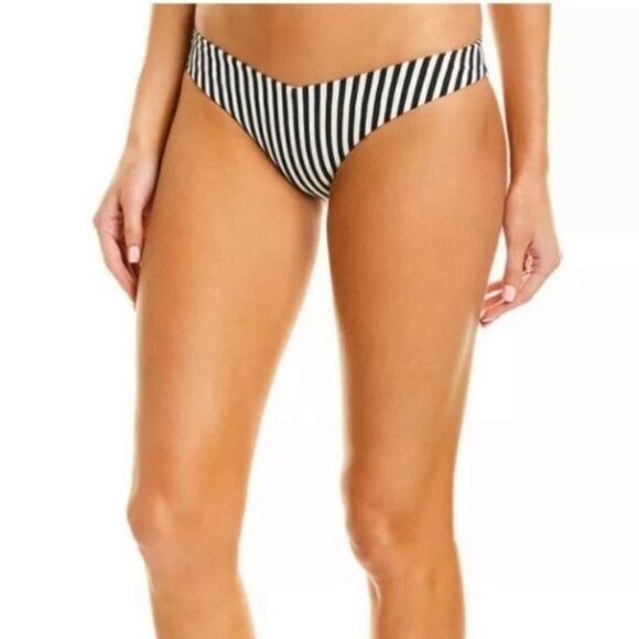 ONIA Chiara Black White Mini Stripe Bikini Bottom  - Picture 8 of 9